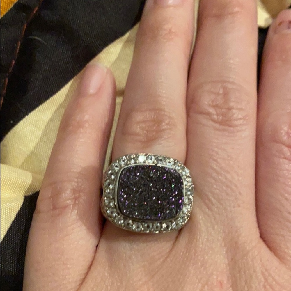Druzy quartz ring